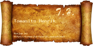 Tomasits Henrik névjegykártya